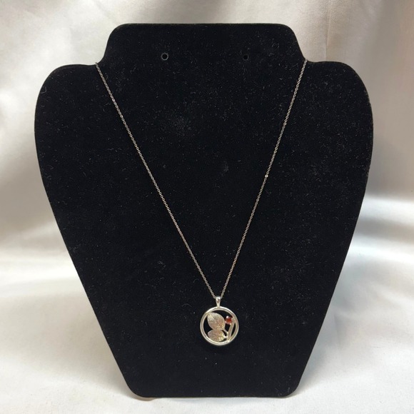 Vince Story Jewelry - Vince Story Necklace Women OS Silver Excellent Garnet Leaf 925 Pendant 18in